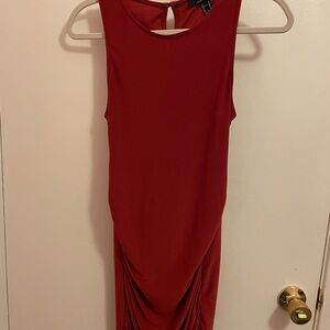 Forever 21 Red Ruched Sheath Dress